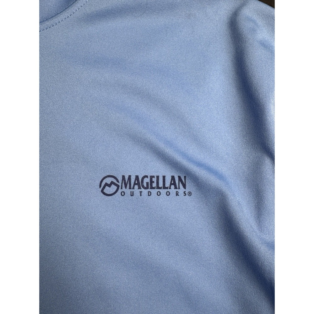 Magellan Outdoors Shirt Medium Blue‎ Fishing Gear Long Sleeve Performance Dog - Picture 3 of 5